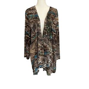 R.Q.T. Woman Blue and Navy Open Cardigan Size 3X​​​​